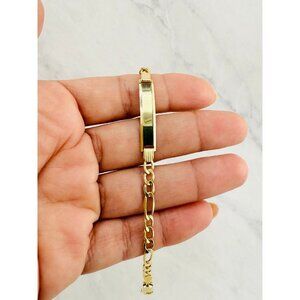 10k Gold ID Bracelet Figaro baby kids 6.5” - pulsera de niño